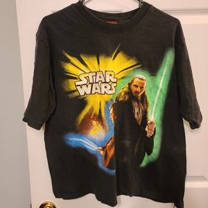 Vintage 1999 Star Wars Luke Skywalker And Obi-Wan Kenobi Graphic T Shirt Size XL